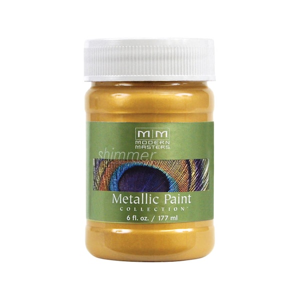 Modern Masters Modern Masters Metallic Paint Collection Satin Gold Rush Water-Based Metallic Paint 6 oz ME65806 - main